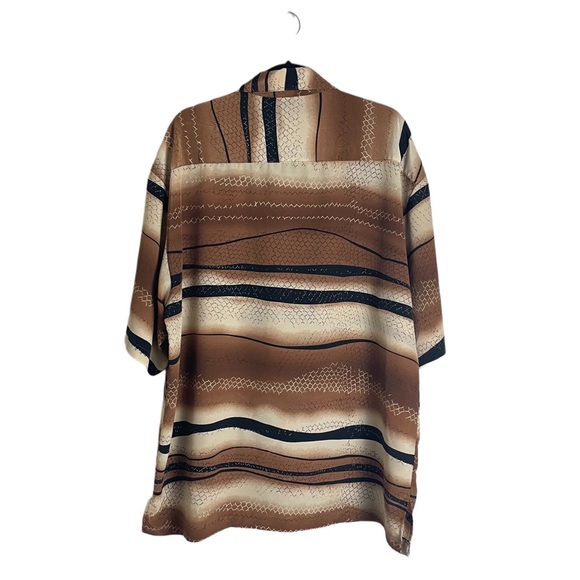 Mench Platinum Brown Button Up Short Sleeve Top XXL - Picture 5 of 5